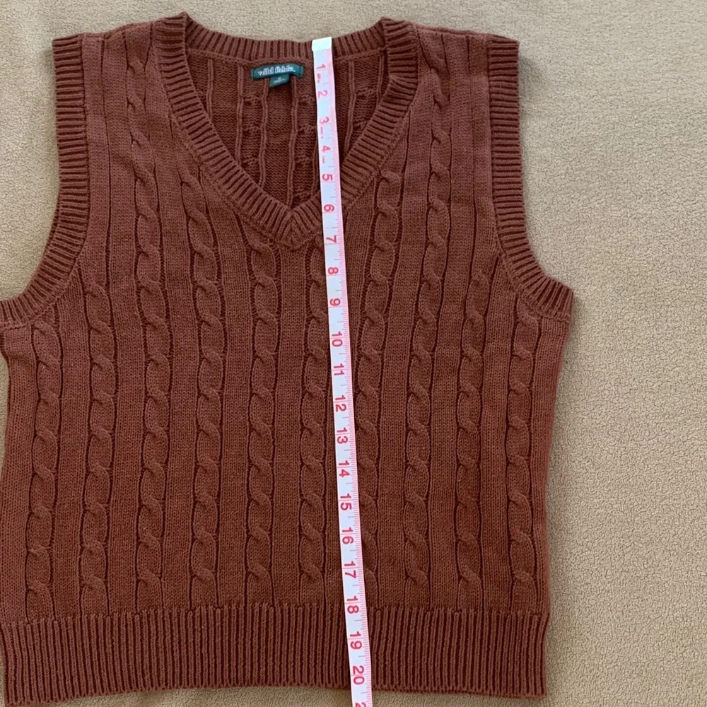 Wild Fable Women's V-Neck Cable Knit Sweater Vest - Brown - Picture 4 of 7